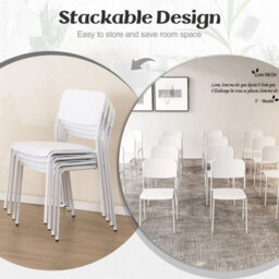 Modern Dining Chairs Set Of 4 Stackable Kitchen Chairs - thumbnail 6