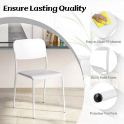 Modern Dining Chairs Set Of 4 Stackable Kitchen Chairs - thumbnail 4