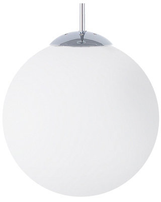 Wyld and Coco Modern Globe Pendant Light White Glass Globe One Light - Adjustable Height, Warm White Ambient Lighting - image 1
