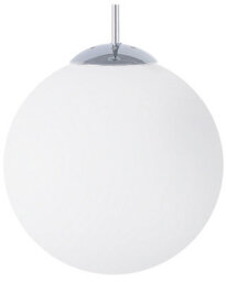 Wyld and Coco Modern Globe Pendant Light White Glass Globe One Light - Adjustable Height, Warm White Ambient Lighting - thumbnail 1