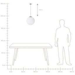 Wyld and Coco Modern Globe Pendant Light White Glass Globe One Light - Adjustable Height, Warm White Ambient Lighting - thumbnail 7