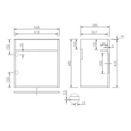 Country Oak Fluted Mini Cloakroom Vanity Unit Basin - thumbnail 2