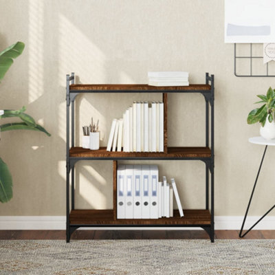 Berkfield Bookcase 3-Tier Brown Oak 76X32X88 Cm Engineered Wood - image 1