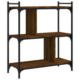 Berkfield Bookcase 3-Tier Brown Oak 76X32X88 Cm Engineered Wood - thumbnail 6
