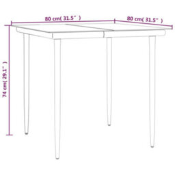 Berkfield 5 Piece Garden Dining Set Black Steel And Textilene - thumbnail 7