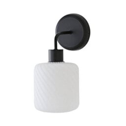 Valuelights Emery Frosted Swirl Glass Shade Matte Black Wall Light - thumbnail 7