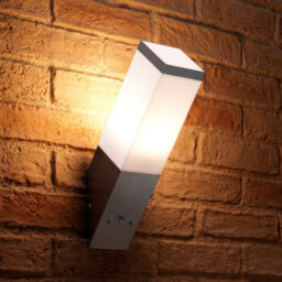 Auraglow Stainless Steel Dusk Till Dawn Sensor Wall Light - Cheshunt - Warm White (3000K)