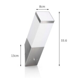 Auraglow Stainless Steel Dusk Till Dawn Sensor Wall Light - Cheshunt - Warm White (3000K) - thumbnail 3