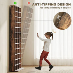 Brown Dvd Media Storage Shelf With Adjustable Shelves - thumbnail 6