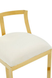 Premier Housewares Interiors By Premier Ivory Velvet Bar Stool, Gold Finish Bar Chair, Curved Backrest With Plump Seat, Kitchen Bar Stool For Home - thumbnail 5