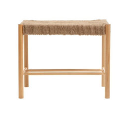 Orsina Durable Natural Rope Weave Small Bench, Solid Wooden Frame Garden Bench For Livingroom, Versatile Bench - thumbnail 1