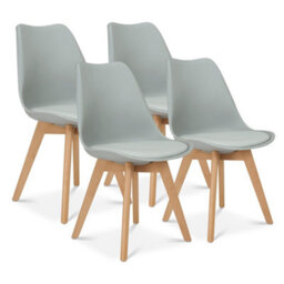 Bravich Rocco Tulip Dining Chair - Silver - Set Of 4