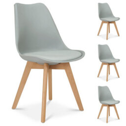Bravich Rocco Tulip Dining Chair - Silver - Set Of 4 - thumbnail 4