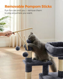 Feandrea Cat Tree, Small Cat Tree, Scratching Post, With Cave And Platform - thumbnail 6