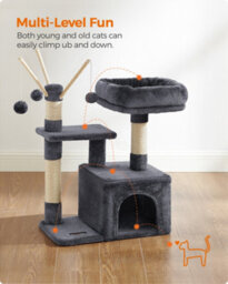 Feandrea Cat Tree, Small Cat Tree, Scratching Post, With Cave And Platform - thumbnail 4