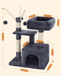 Feandrea Cat Tree, Small Cat Tree, Scratching Post, With Cave And Platform - thumbnail 9