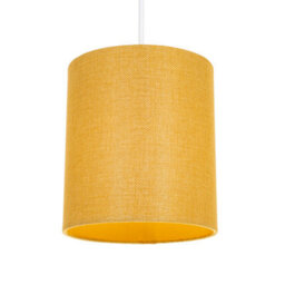 Happy Homewares Contemporary And Sleek Ochre Linen Fabric 6 Cylindrical Lamp Shade 60W Maximum - thumbnail 2