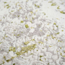 Loomed Olive Green Grey Tweed Floral Embossed Living Area Rug 120X170Cm - thumbnail 4