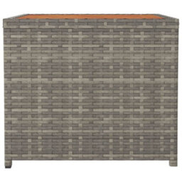 Walplus Tea Table With Wooden Top Grey Poly Rattan&solid Wood Acacia - thumbnail 4