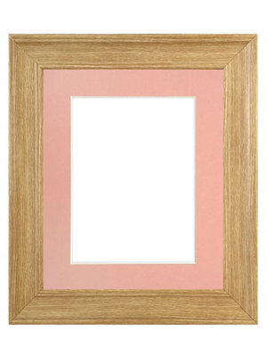 Frames By Post Scandi Oak Frame With Pink Mount For Image Size A3 - image 1