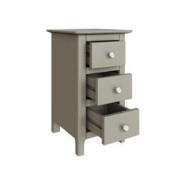 Grey 3 Drawer Bedside Table Ready Assembled Metal Handles Storage - thumbnail 3