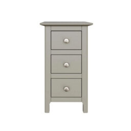 Grey 3 Drawer Bedside Table Ready Assembled Metal Handles Storage - thumbnail 4