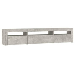 Berkfield Tv Cabinet With Led Lights Concrete Grey 195X35X40 Cm - thumbnail 7