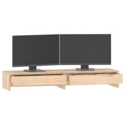 Walplus Monitor Stand 100X27X15 Cm Solid Wood Pine - thumbnail 4