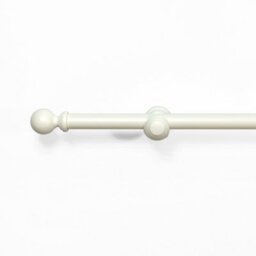 Lister Cartwright 28 mm Eyelet Wooden Curtain Pole Set Fixed Length  (Linen White Traditional Ball, 120 Cm) - thumbnail 2