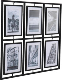 Deenz Sleek Black Metal 6 Picture Modern Contemporary Photo 6X4 '' Frame Display Multi Aperture Design Cherished Memories - thumbnail 2
