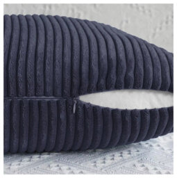 Ameha Navy Stripe Velvet Cushion Cover 18X18 Inch, Set Of 4 Soft, Breathable & Hypoallergenic With Invisible Zip - thumbnail 5
