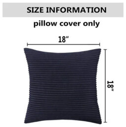 Ameha Navy Stripe Velvet Cushion Cover 18X18 Inch, Set Of 4 Soft, Breathable & Hypoallergenic With Invisible Zip - thumbnail 4