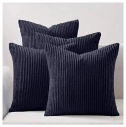 Ameha Navy Stripe Velvet Cushion Cover 18X18 Inch, Set Of 4 Soft, Breathable & Hypoallergenic With Invisible Zip - thumbnail 9