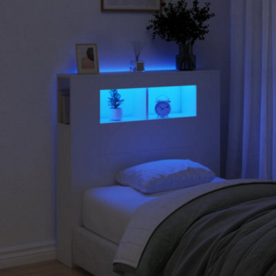 Berkfield Led Headboard White 100X18.5X103.5 Cm Engineered Wood - image 1