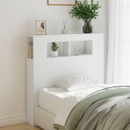 Berkfield Led Headboard White 100X18.5X103.5 Cm Engineered Wood - thumbnail 4