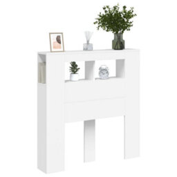 Berkfield Led Headboard White 100X18.5X103.5 Cm Engineered Wood - thumbnail 5