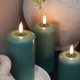 Festive Lights Ember™ Battery Signature Sage Green Candle, Trio - thumbnail 5