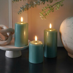 Festive Lights Ember™ Battery Signature Sage Green Candle, Trio - thumbnail 3