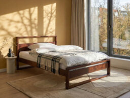 Beliani Bed Pine Wood Giulia 120 X 200 Cm (Eu Small Double) Dark Brown - thumbnail 2