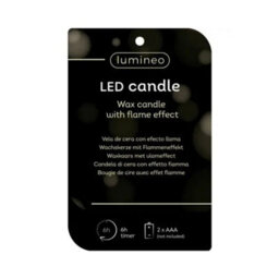 Kaemingk Led Wick Candle Wax Tree Steady Flame Indoor Decoration Black  - D.8Cm H.19.5Cm - thumbnail 3