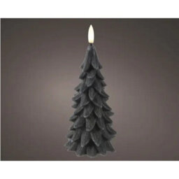 Kaemingk Led Wick Candle Wax Tree Steady Flame Indoor Decoration Black  - D.8Cm H.19.5Cm - thumbnail 1