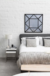 Orsina Black Metal Frame Wall Mirror, Geometric Square Industrial Mirror For Living Room Or Hallway, Wall Décor - thumbnail 3