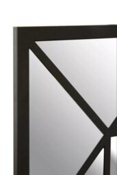 Orsina Black Metal Frame Wall Mirror, Geometric Square Industrial Mirror For Living Room Or Hallway, Wall Décor - thumbnail 4