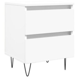 Berkfield Bedside Cabinet White 40X35X50 Cm Engineered Wood - thumbnail 2