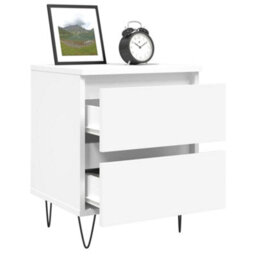 Berkfield Bedside Cabinet White 40X35X50 Cm Engineered Wood - thumbnail 4