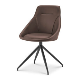 Bravich Lisbon Faux Leather Swivel Brown Dining Chair - thumbnail 7