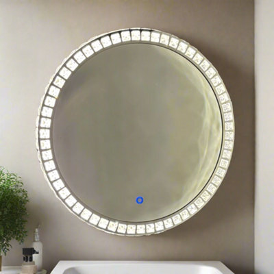 CGC Lighting Cgc Ariella 600mm Round Crystal Led Mirror Light With 3 Cct Switch - image 1
