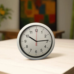 White Round Quartz Wall Clock Battery Operated 24Cm Office Minimalistic Clock - thumbnail 5