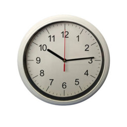 White Round Quartz Wall Clock Battery Operated 24Cm Office Minimalistic Clock - thumbnail 3
