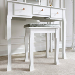 CARME Home Savannah X Renee White Led Mirror Dressing Table And Mirror Jewellery Cabinet Set - thumbnail 6